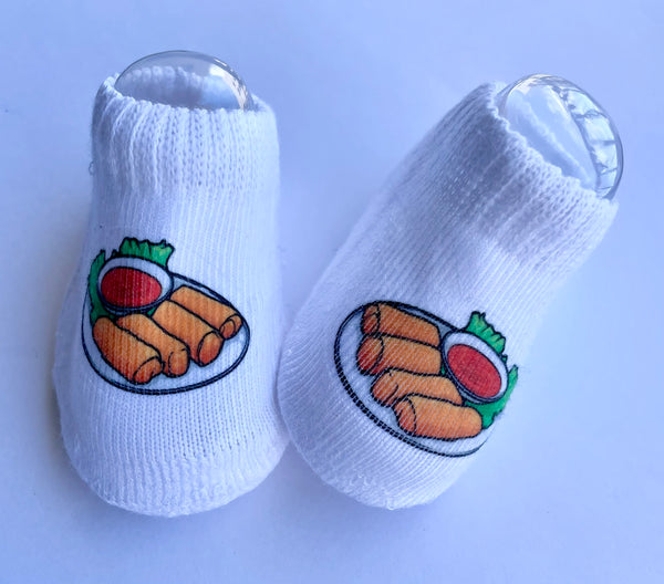 VI The Lumpia 0-6 month socks